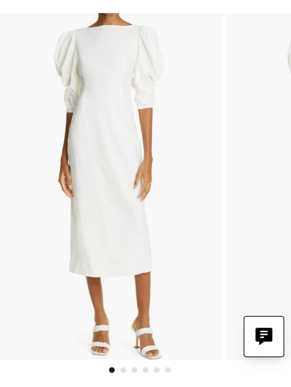 cult gaia White Puff-Sleeve Midi Dress